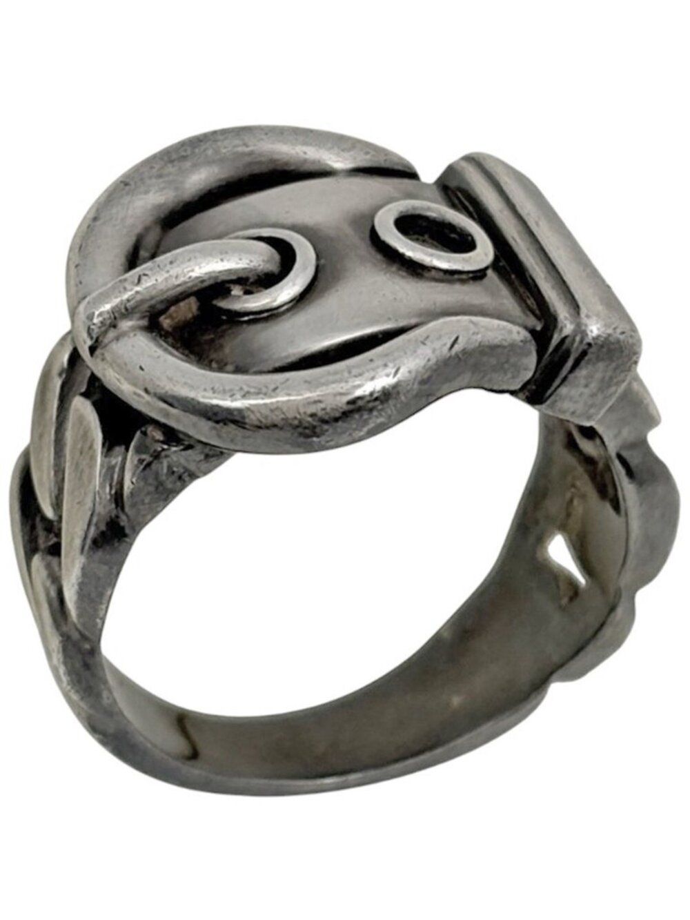 Hermes Boucles Sellier Ring 925 Sterling Silver